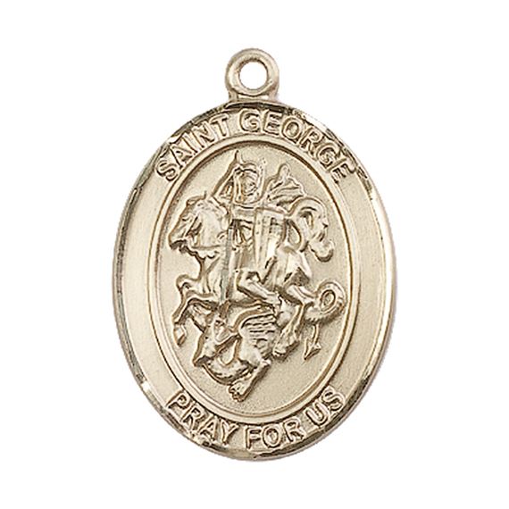 14KT GOLD ST GEORGE MEDAL - 1" x 3/4"